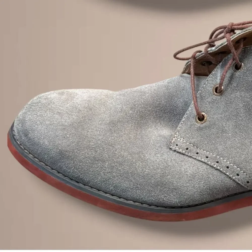 Men's SIze 10.5M JOHNSTON & MURPHY Gray Oiled Suede 